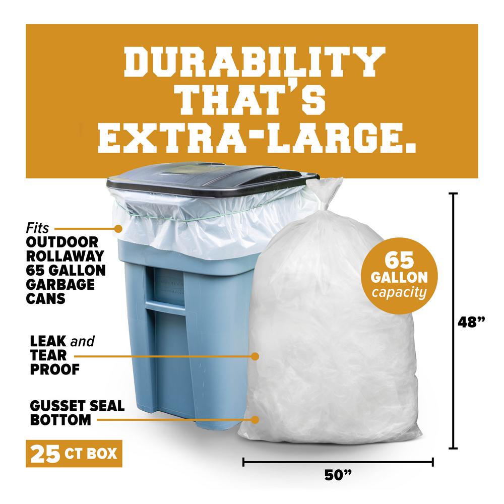 large trash bags 65 gallon