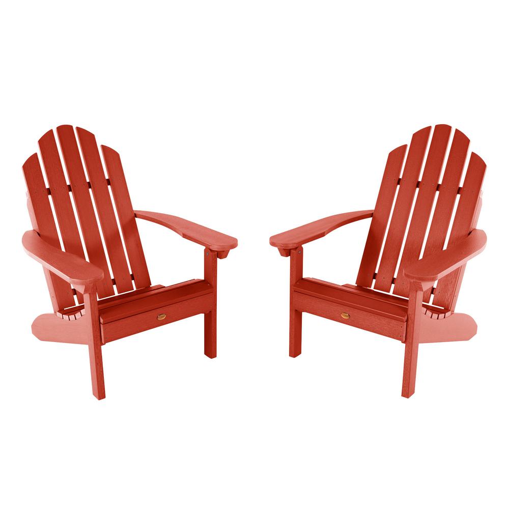 Highwood Classic Westport Rustic Red Plastic Adirondack Chair (2-Pack