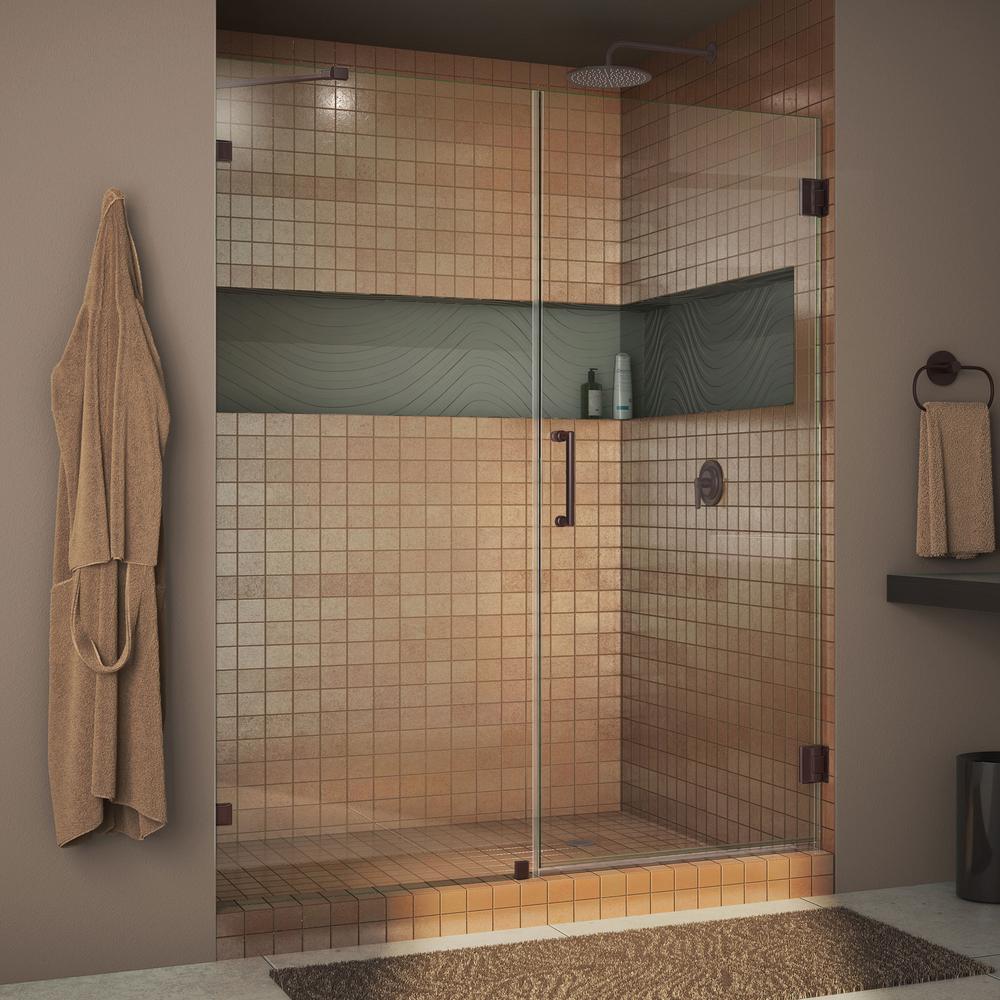 Dreamline Unidoor Lux 47 In X 72 Frameless Hinged Shower Door Oil Rubbed Bronze
