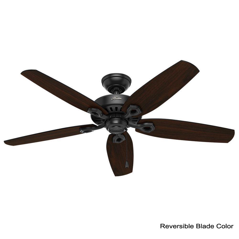 Hunter Builder Elite 52 In Indoor Outdoor Matte Black Ceiling Fan