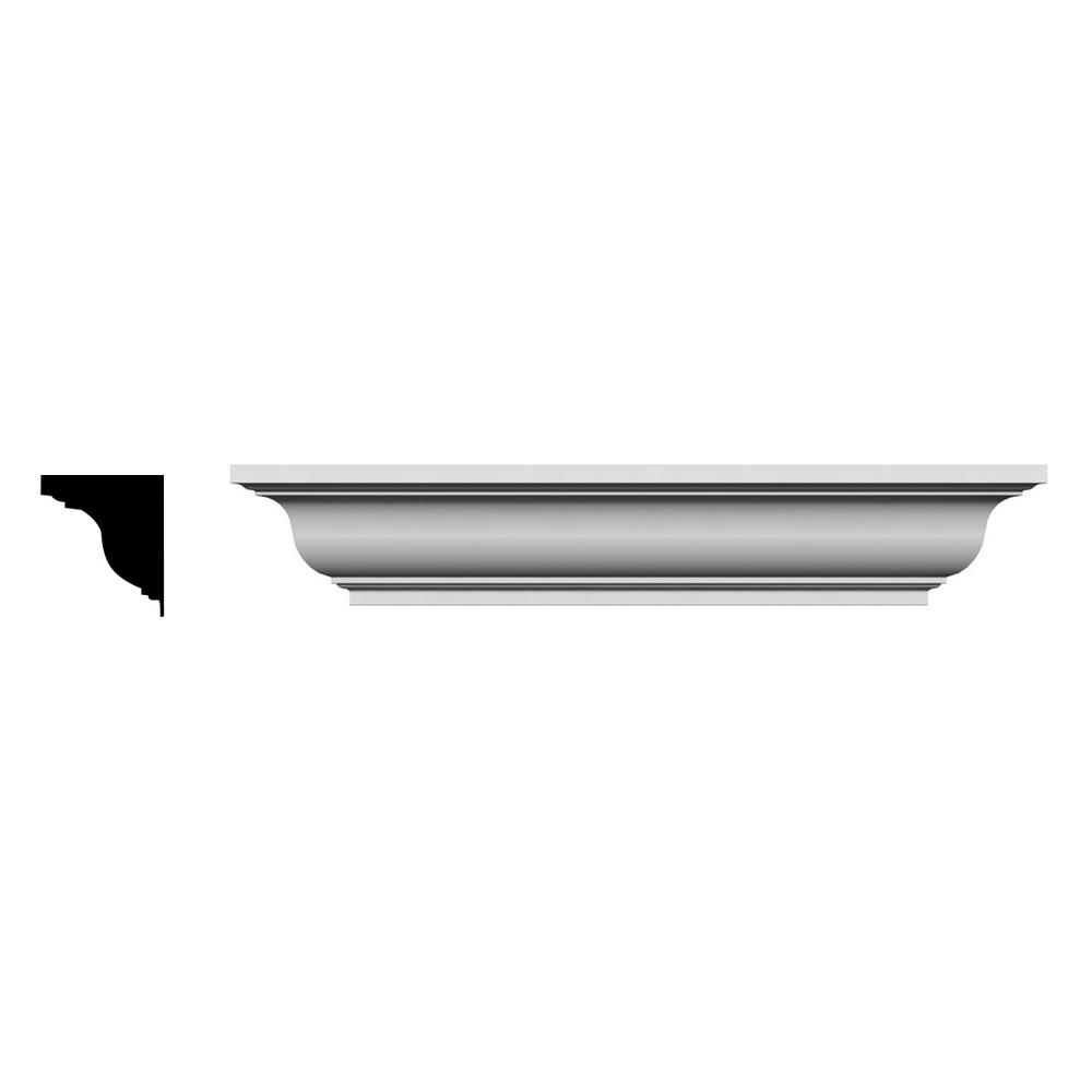 Factory Primed White Ekena Millwork CRH04X50ST 50 Bottom 52 1//2 Top Width x 3 7//8 H x 1//4 P Standard Crosshead Width Width