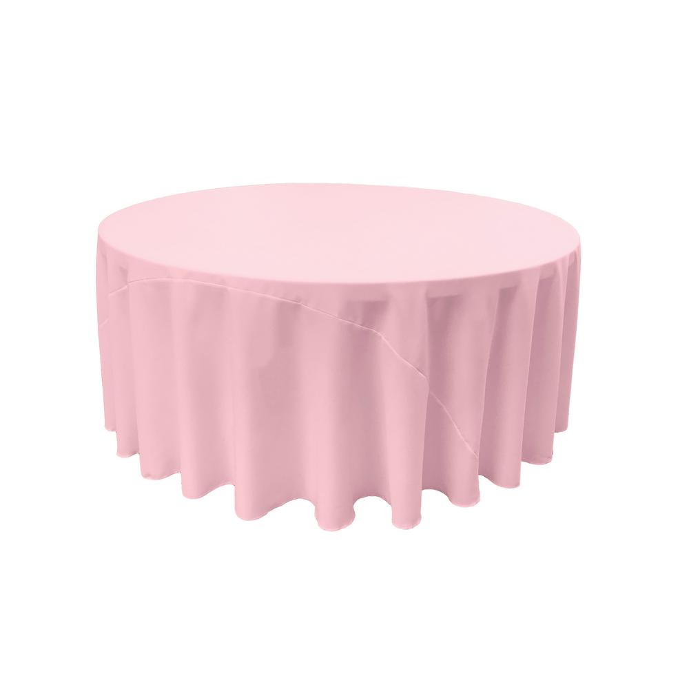 132 In Round Light Pink Polyester Poplin Tablecloth
