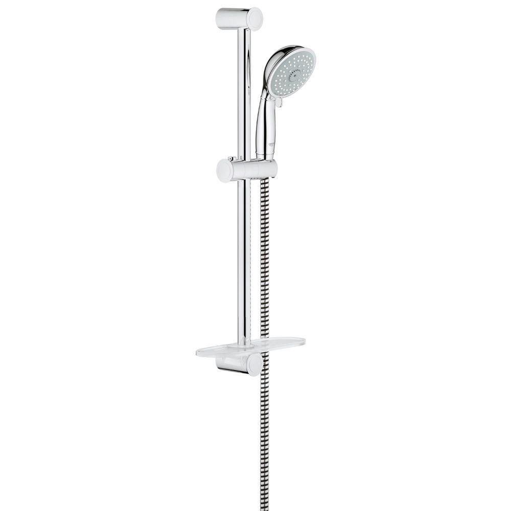 GROHE New Tempesta Rustic 100 4Spray Wall Bar Shower Kit in StarLight