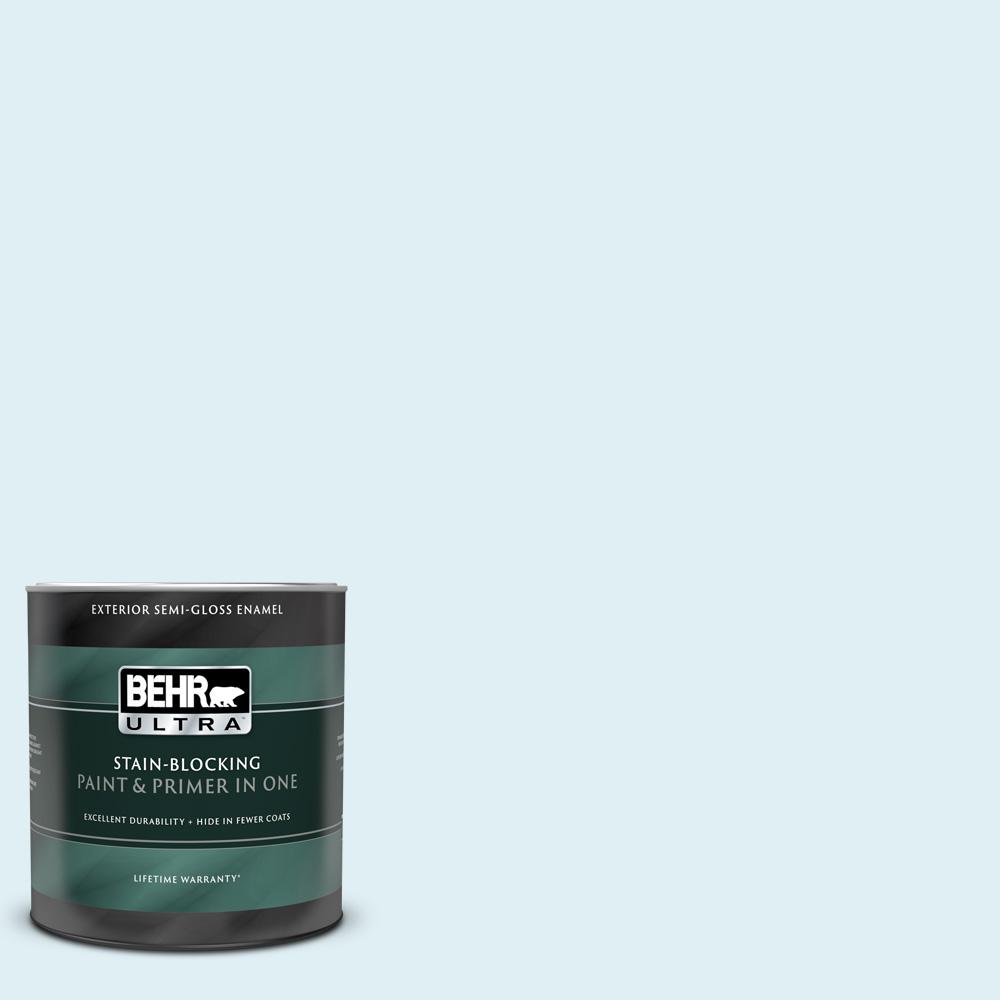 BEHR ULTRA 1 qt. #M480-1 Helium Semi-Gloss Enamel Exterior Paint and ...