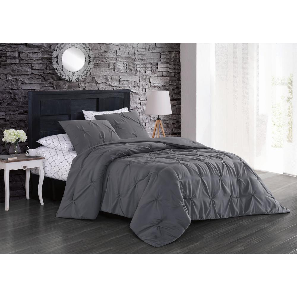 Geneva Home Fashion Flynn 7 Piece Gray Queen Bed In A Bag Set