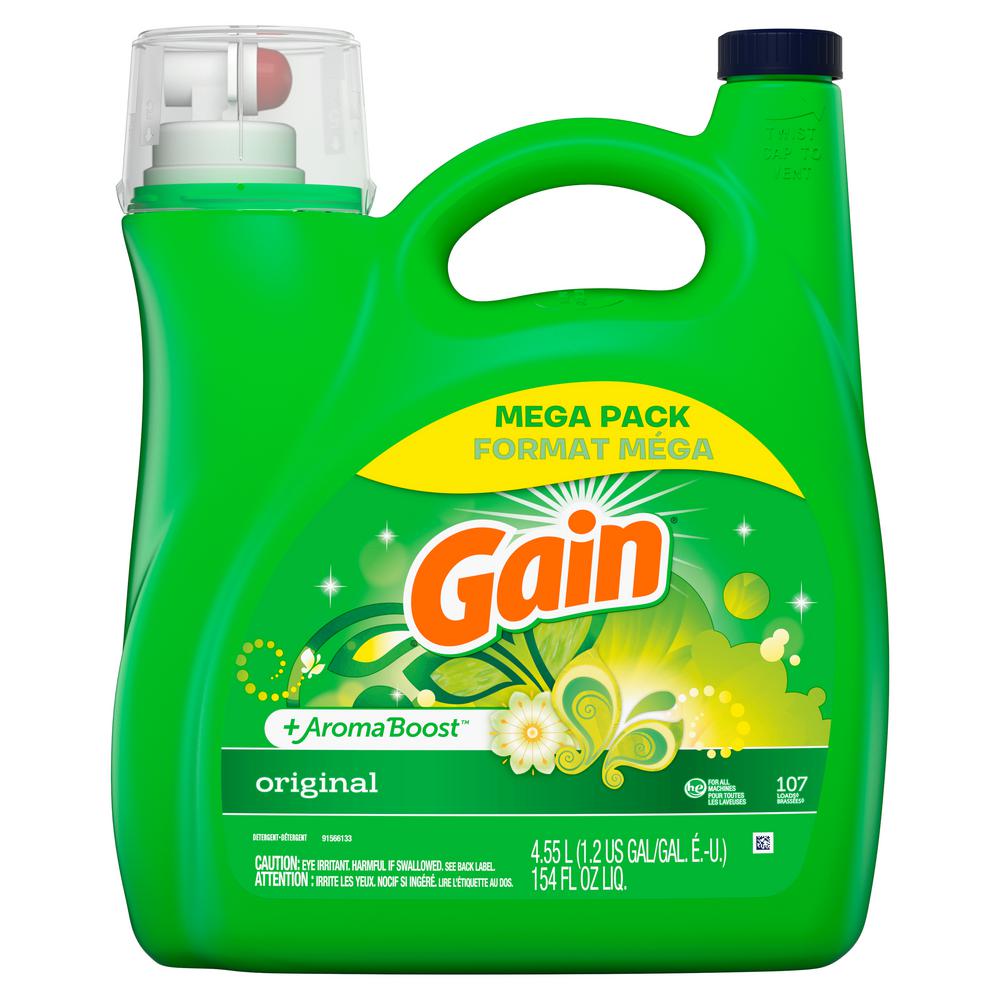 Gain Plus AromaBoost 154 fl. oz. Original Scent HE Mega Liquid Laundry Detergent (107-Loads)