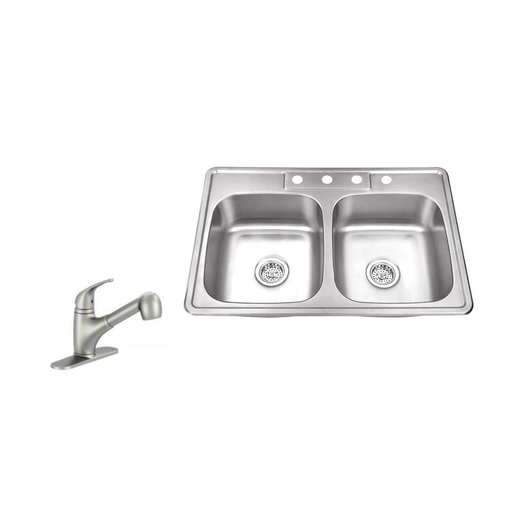 Ipt Sink Company Drop In 33 In 4 Hole Stainless Steel Kitchen