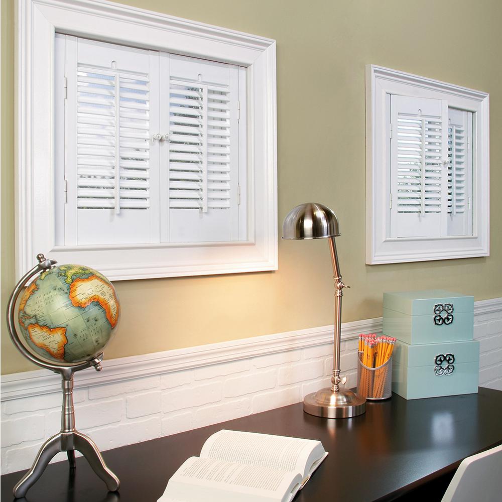 UPC 816402010031 product image for Home Basics White 1-1/4 in. Traditional Faux Wood Interior Shutter 23 to 25 in.  | upcitemdb.com
