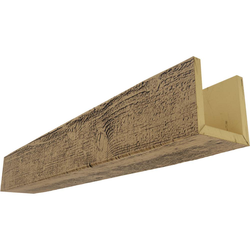 Ekena Millwork 4 In X 8 In X 22 Ft 3 Sided U Beam Rough Sawn Burnished Pine Faux Wood Ceiling Beam Bmrs3c0080x040x264ng The Home Depot
