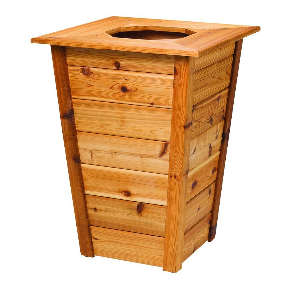 Grande Vase Tall 281/2 in. Square Cedar PlanterGLCP0128 The Home Depot
