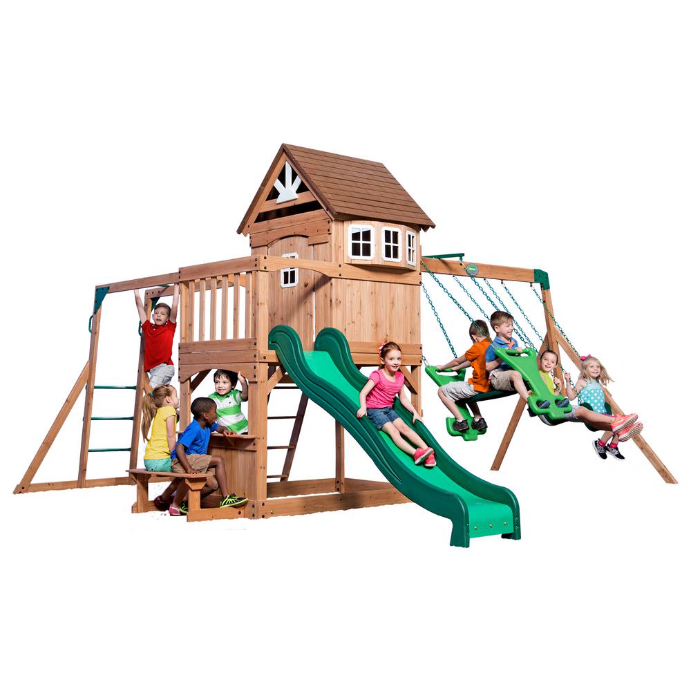 backyard discovery montpelier all cedar wood playset swing set