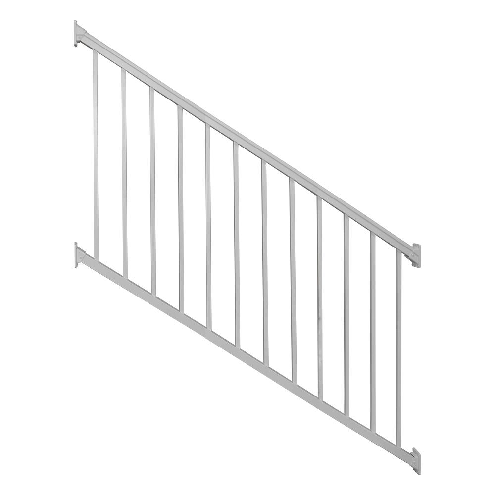 Weatherables Stanford 42 in. H x 96 in. W Textured White Aluminum Stair ...