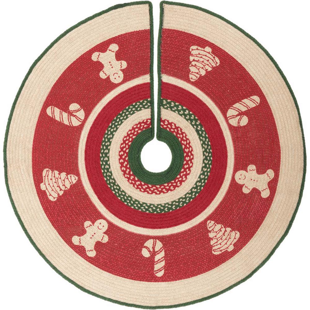 Christmas Cookies Red Holiday Decor Tree Skirt Christmas Cookies Red Holiday Decor Tree Skirt