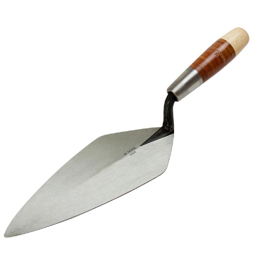 W. Rose 9 inch Narrow London Brick Trowel with Leather Handle by W. Rose