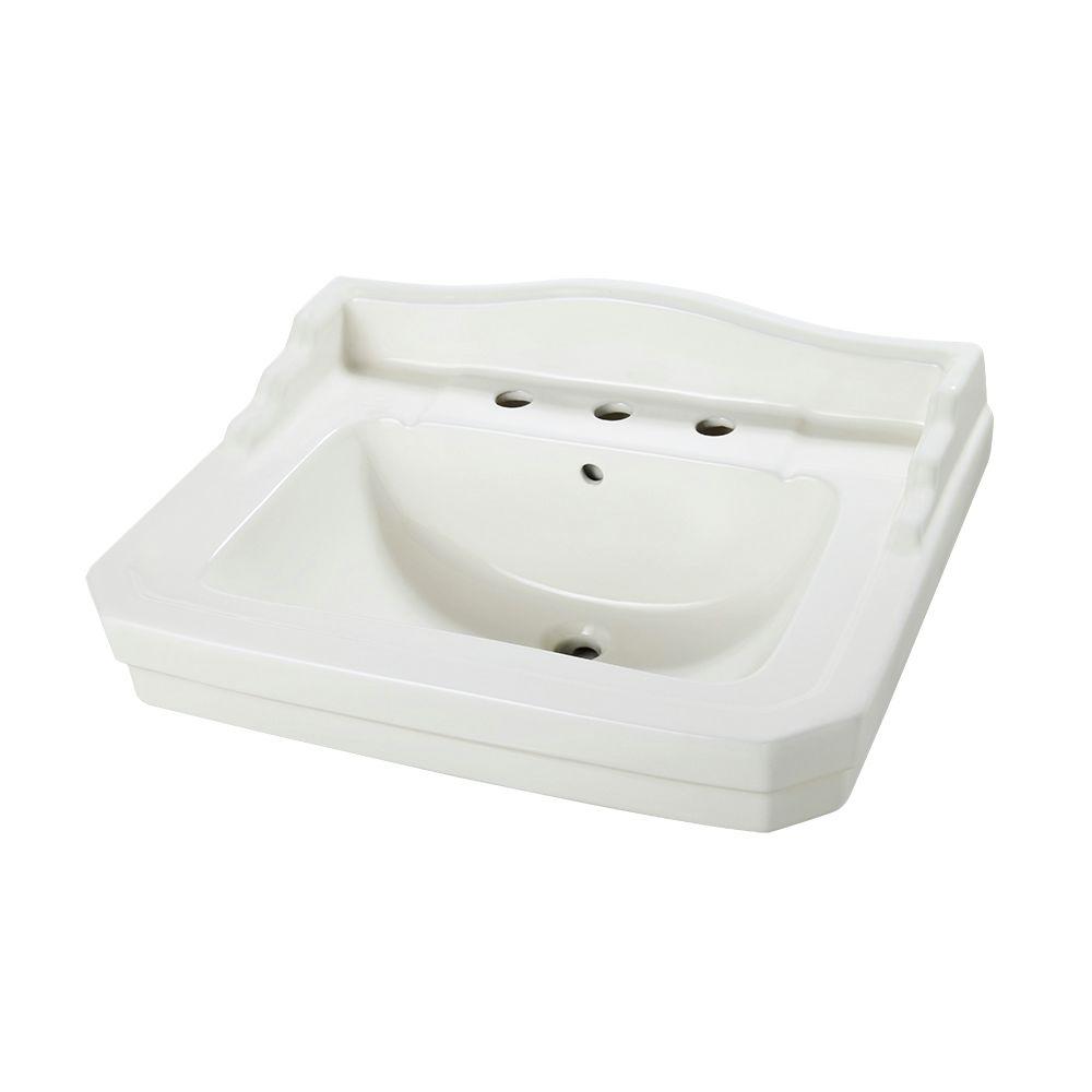 Glacier Bay Shelburne 20 In Pedestal Sink Basin Biscuit F 300 Pedestal Sink Basin In Biscuit