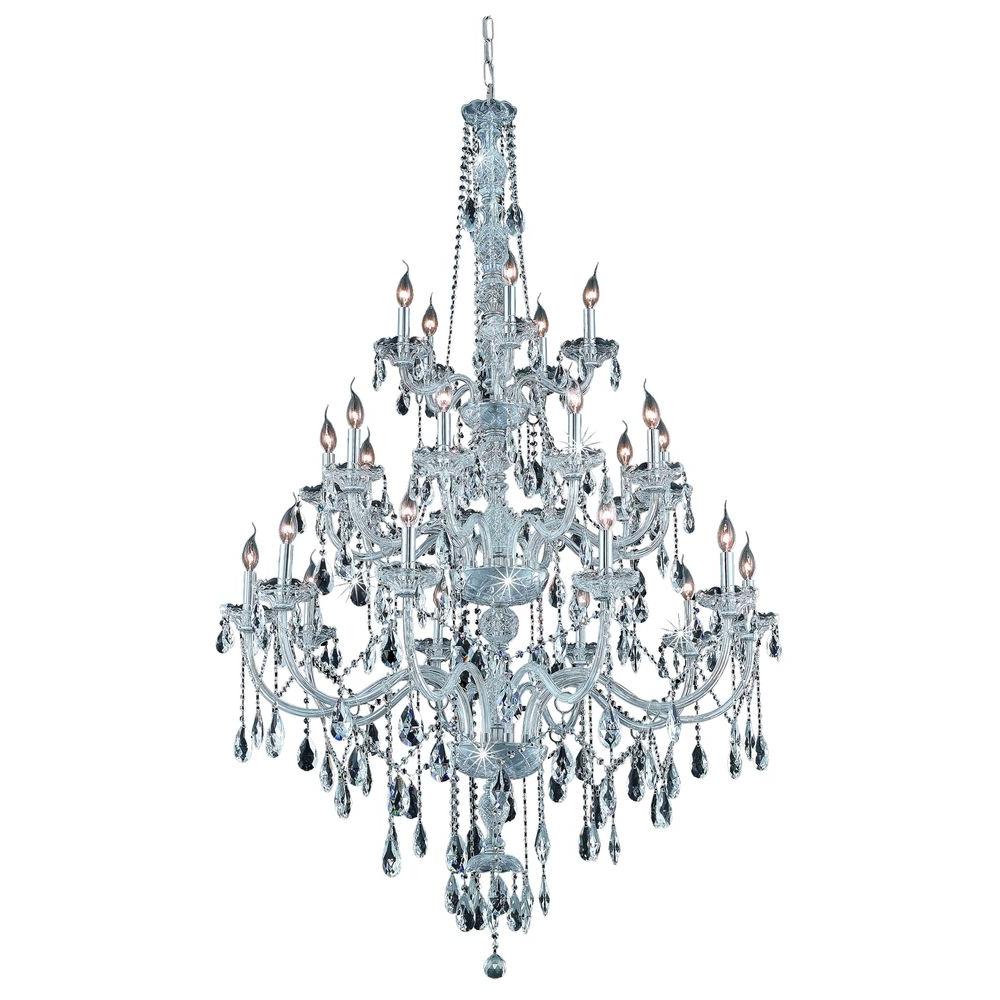 Elegant Lighting 25 Light Chrome Chandelier With Clear Crystal Elegant Lighting 25 Light Chrome Chandelier With Clear Crystal