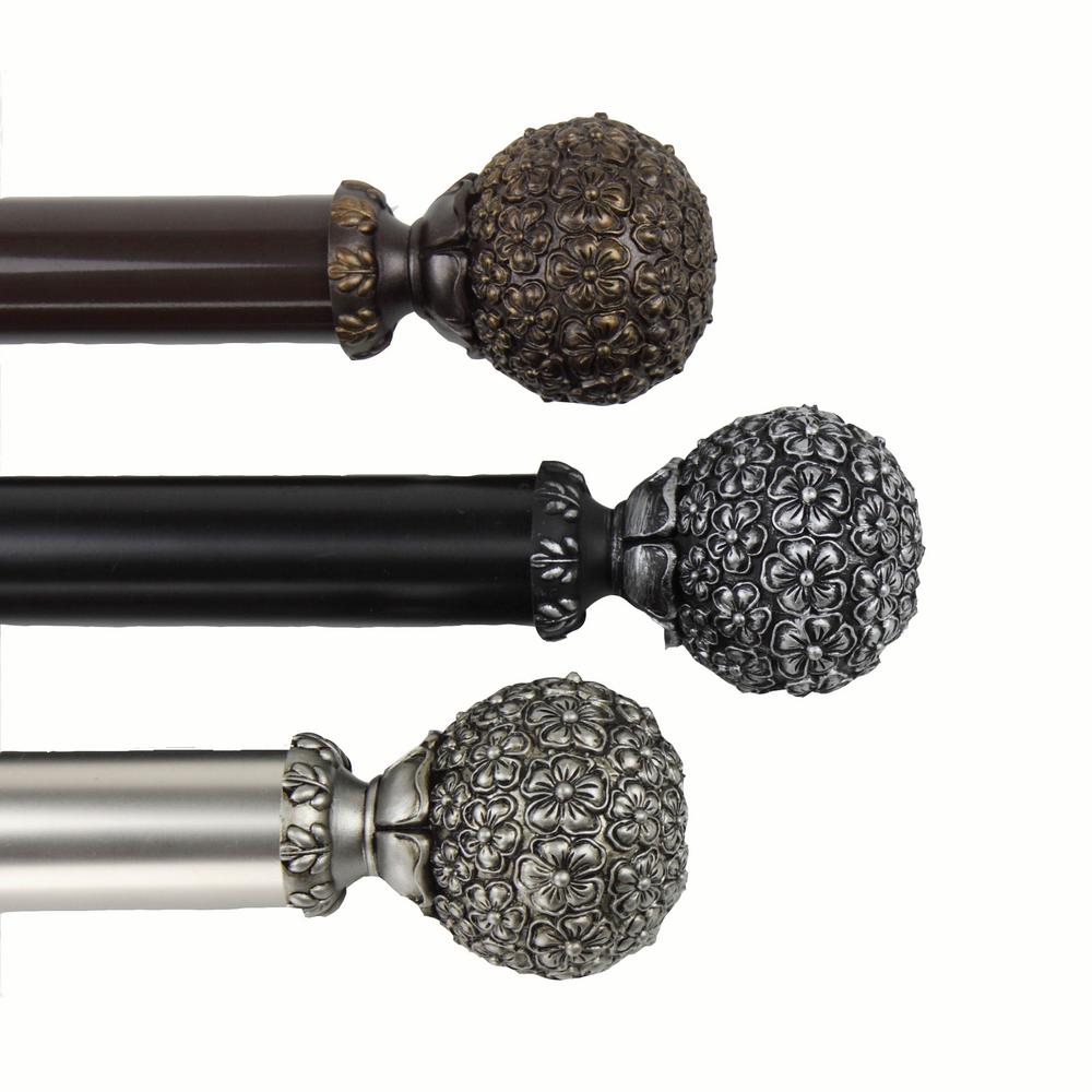 Rod Desyne Sphere 1.5 Non Telescoping Curtain Rod 6 Ft Black