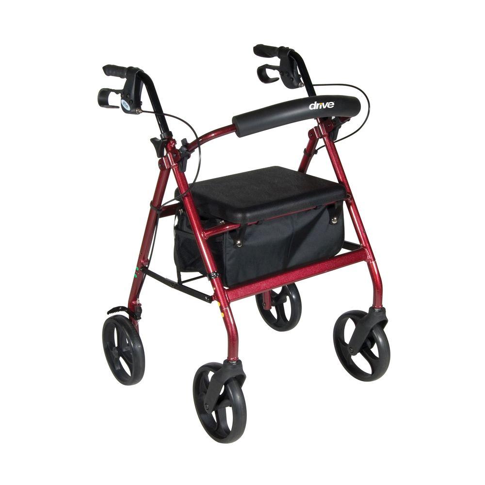 Drive Aluminum Rollator with Removable Wheels in Red-rtl728rd - The ...