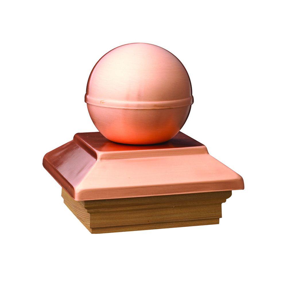 DeckoRail PressureTreated 4 in. x 4 in. Pine Copper Ball Top Post Cap186735 The Home Depot