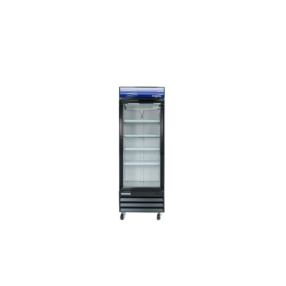 Norpole 28 in. W 23 cu. ft. Single Swing Glass Door Refrigerator in