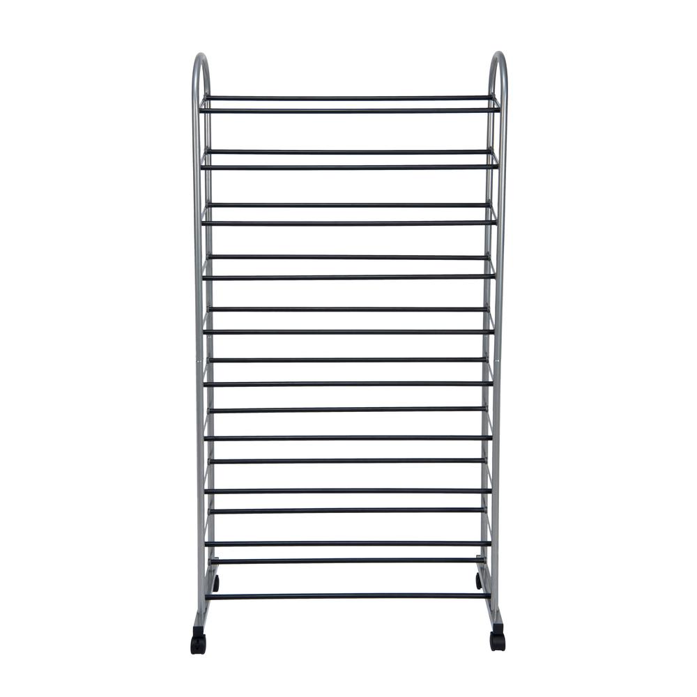 Simplify 30 In X 12 6 In X 59 In 40 Pairs 10 Mobile Iron Shoe Rack 23207 The Home Depot