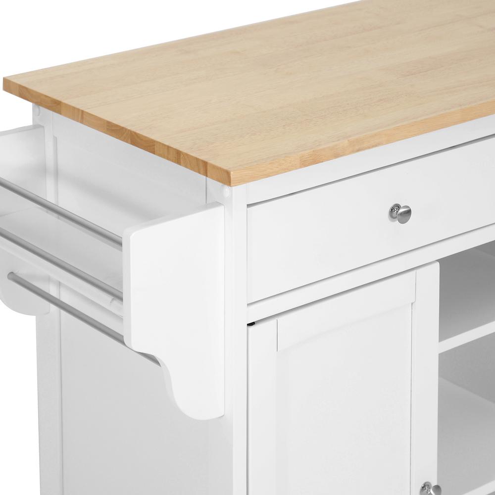 Baxton Studio Meryland White Kitchen Cart With Storage 28862