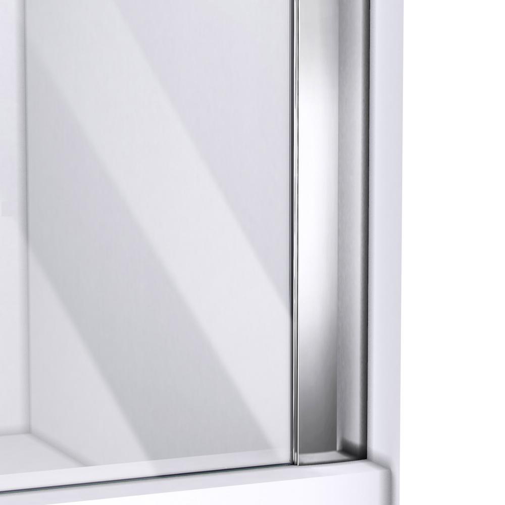 Dreamline Allure 62 In To 63 In X 73 In Semi Frameless Pivot Shower Door In Chrome Shdr 4262728 01 The Home Depot