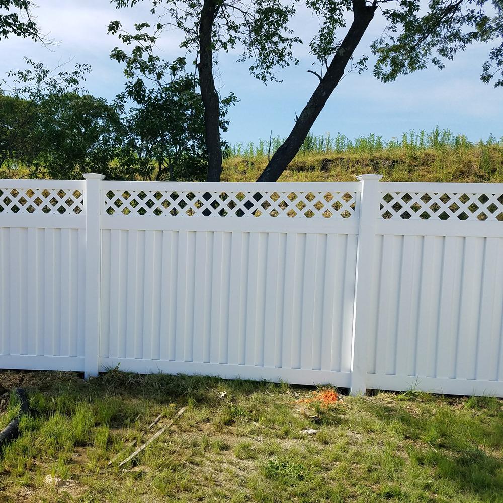 Weatherables Clearwater 6 Ft H X 8 Ft W White Vinyl Privacy Fence Panel Kit Pwpr Panellat 6x8 The Home Depot