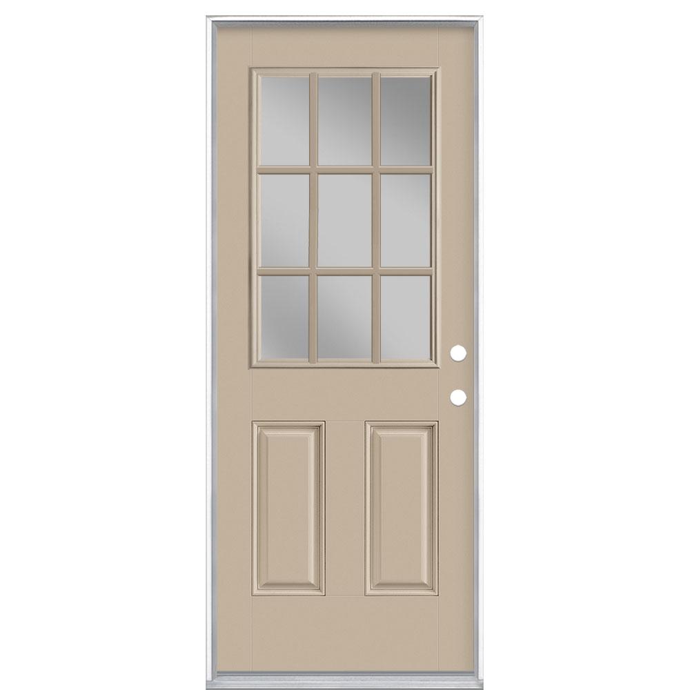 32 x 80 LeftHand/Inswing Beige Fiberglass Doors Front Doors