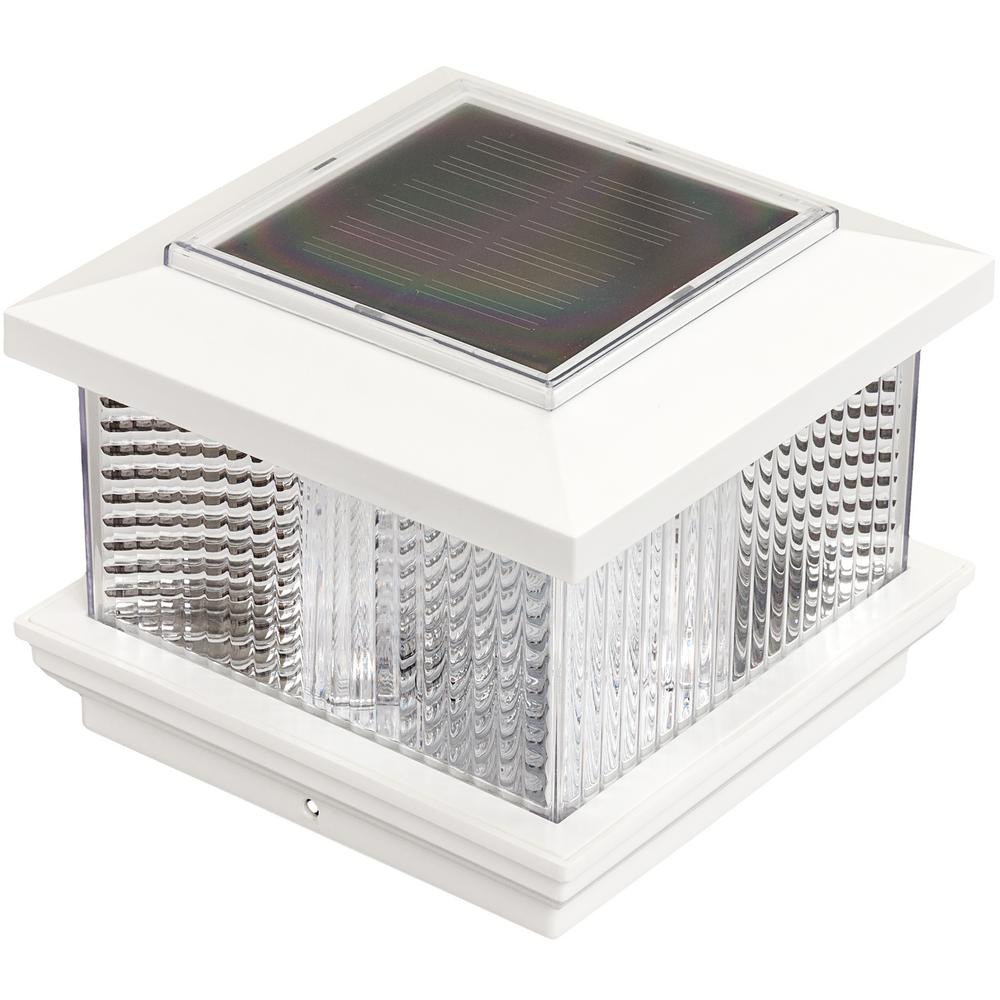GreenLighting 5 in. x 5 in. Solar Powered Integrated LED White Plastic