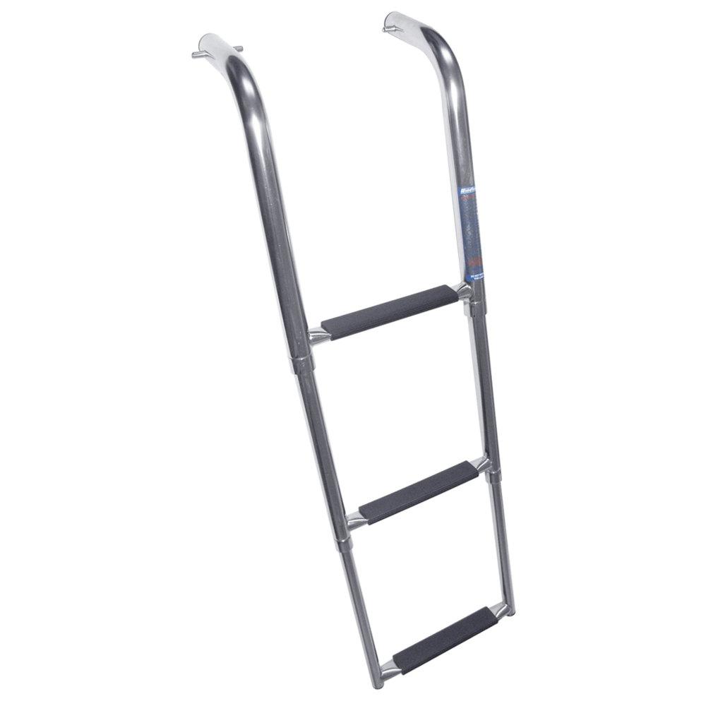 Windline Under Platform Telescoping 3-Step Ladder with Stainless Steel ...