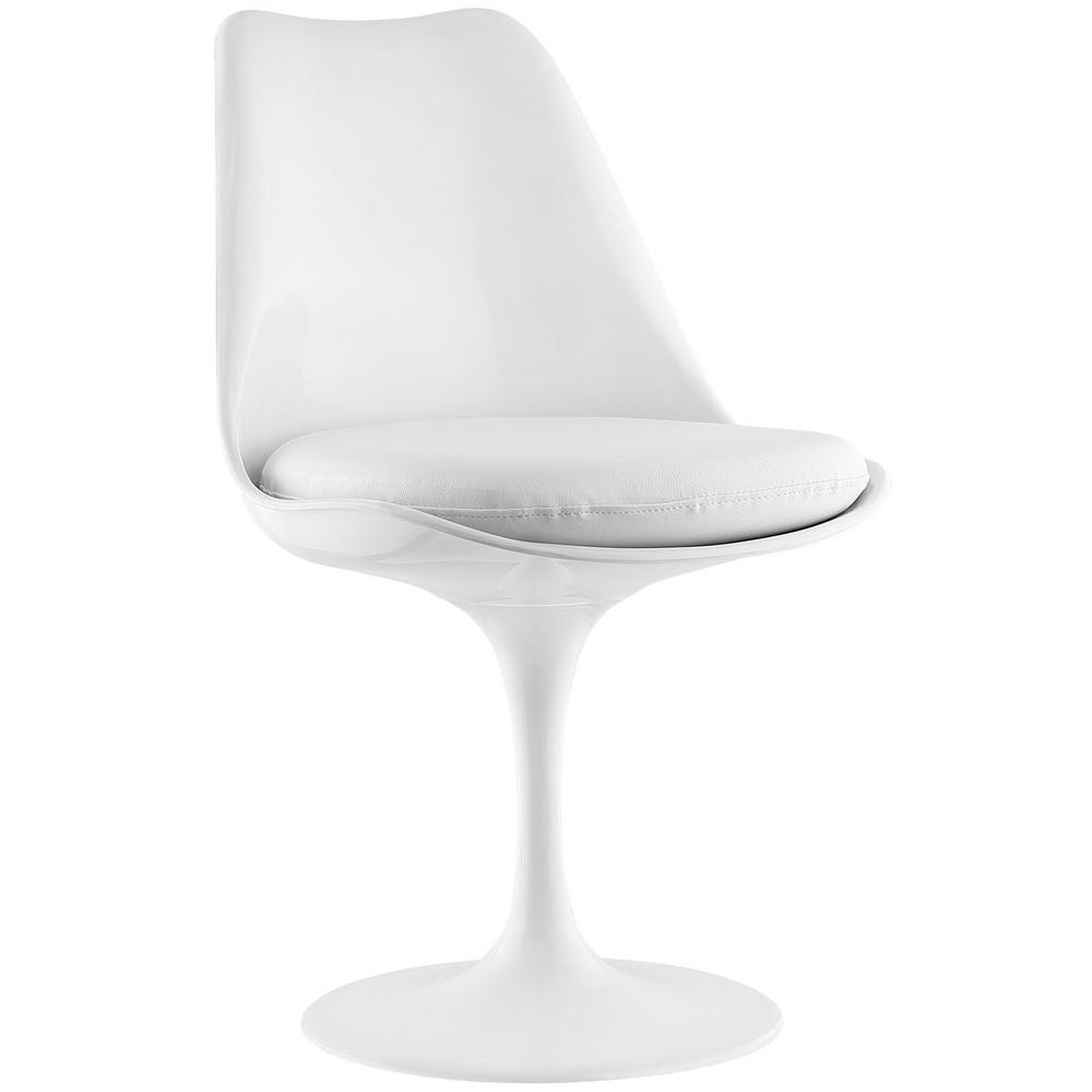 Modway Lippa White Dining Vinyl Side Chair Eei 1594 Whi The Home Depot Modway Lippa White Dining Vinyl Side Chair
