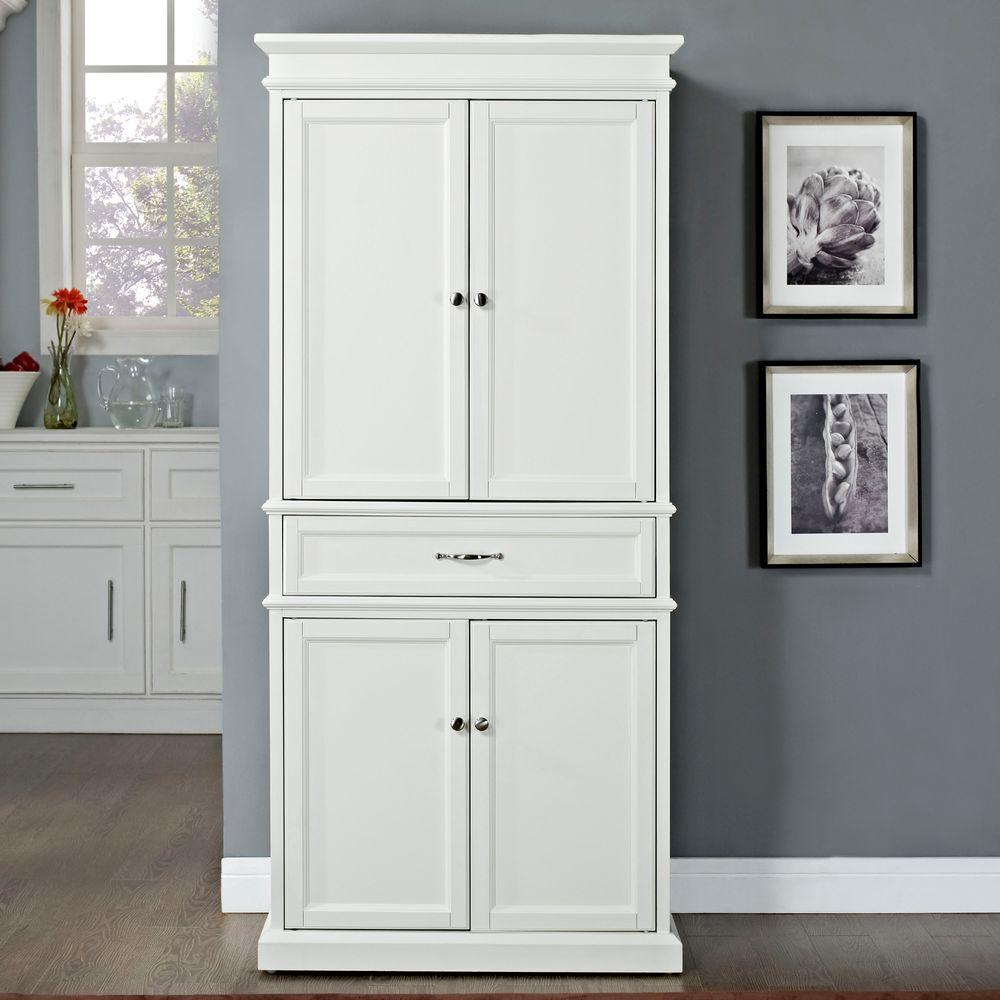 Crosley Parsons White Storage Cabinet Cf3100 Wh The Home Depot