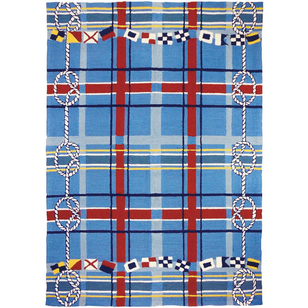 Nautical Plaid Blue 5 Ft X 7 Indoor Outdoor Area Rug