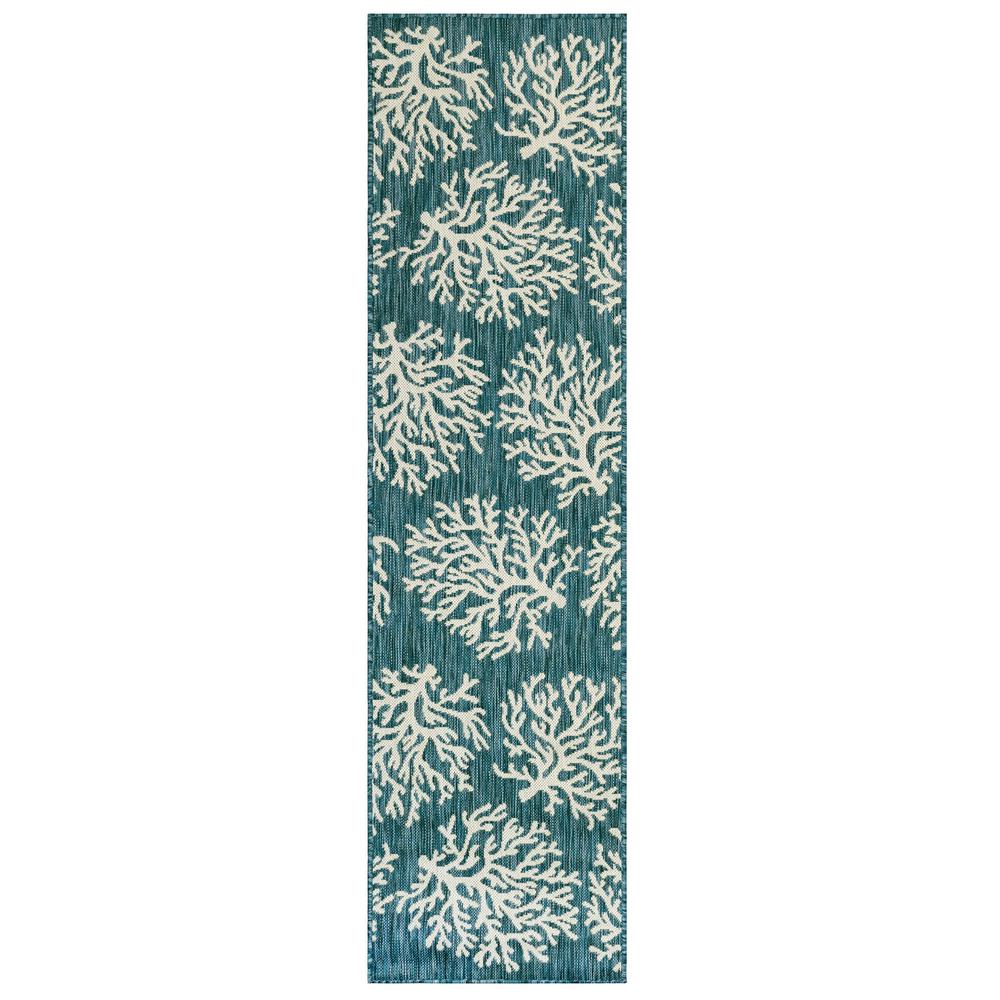 Liora Manne Carmel Coral Teal 1 ft. 11 in. x 7 ft. 6 in ...