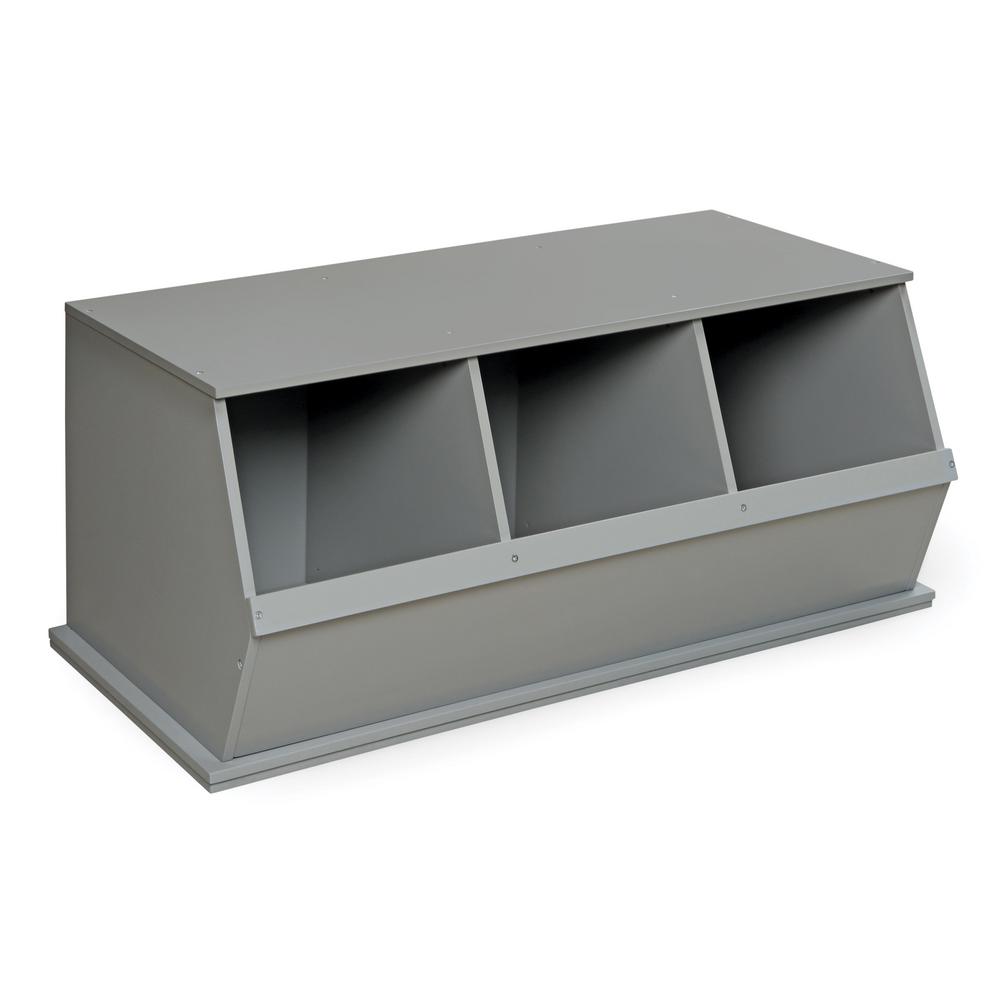 Badger Basket 37 In W X 17 In H X 19 In D Gray Stackable 3