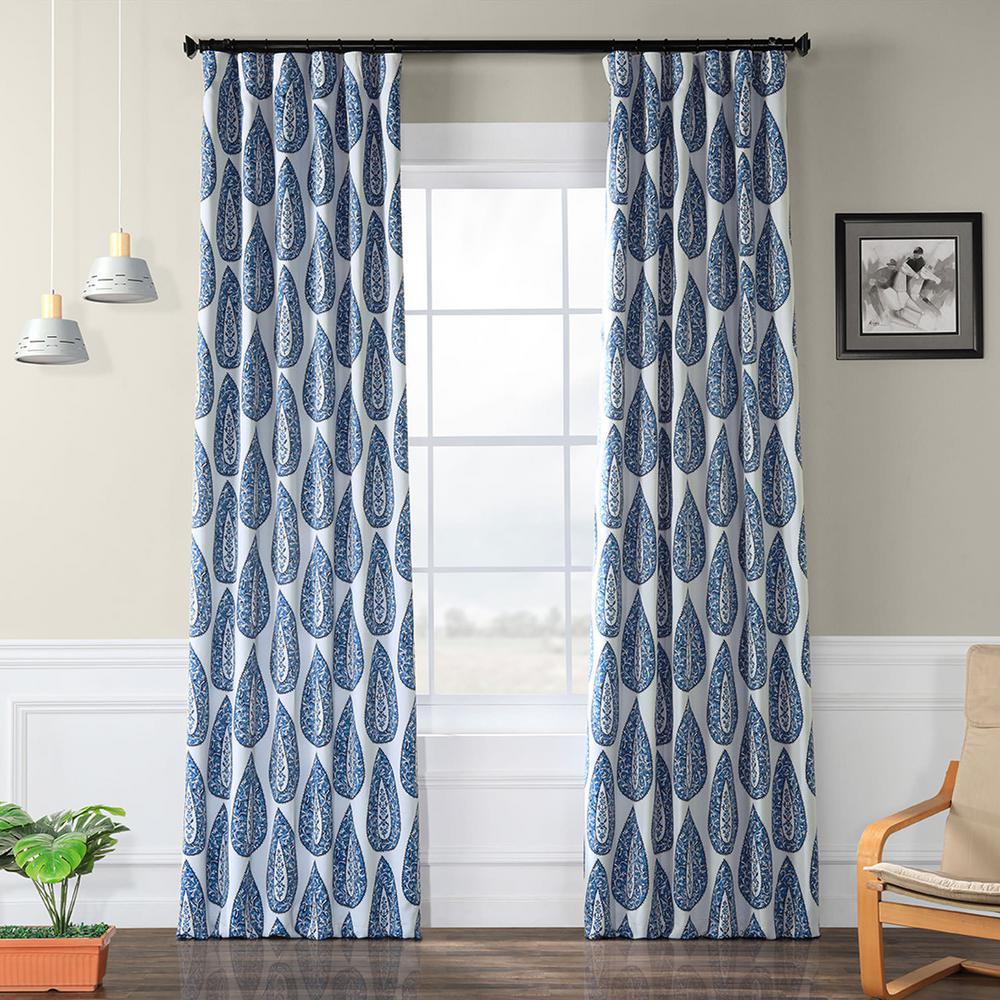 Exclusive Fabrics Furnishings Medallion Blue Blackout Room