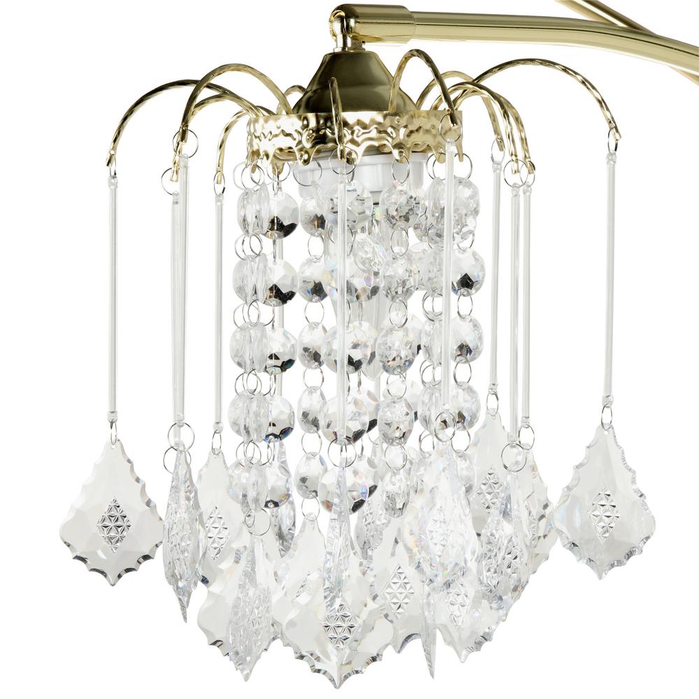 Modern Polished Chrome /& Clear Curved Acrylic Crystal Jewel Design Floor Lamp