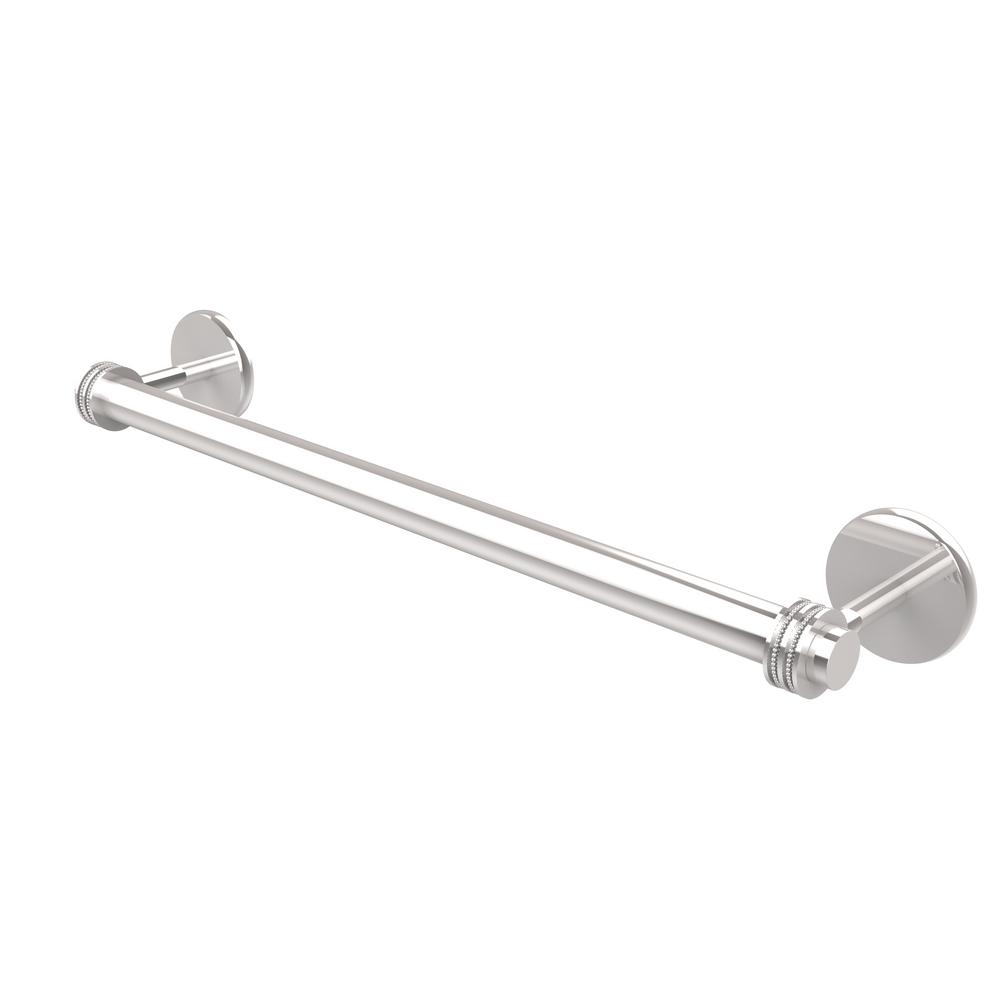 Allied Brass 7251G//18-PC Satellite Orbit Two Collection 18 Inch Towel Bar with Groovy Detail 18-Inch Polished Chrome