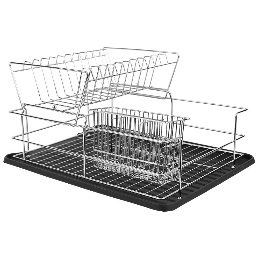 Home Basics Deluxe 2Tier Black Dish Rack DD41799 The Home Depot