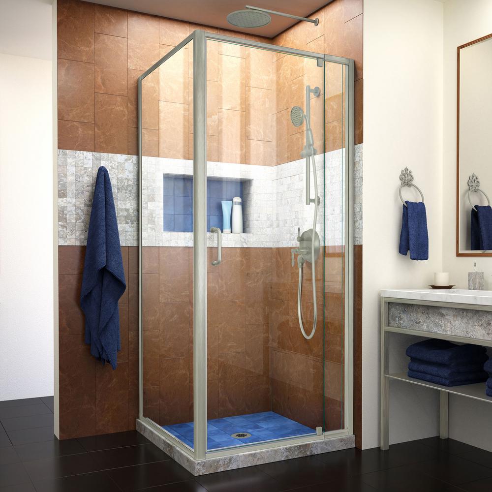 Dreamline Flex 32 7 16 To 36 In X 34 1 2 72 Framed Flex 32 7 16 To 36 In X 34 1 2 72 Framed Pivot Shower Door Brushed Nickel