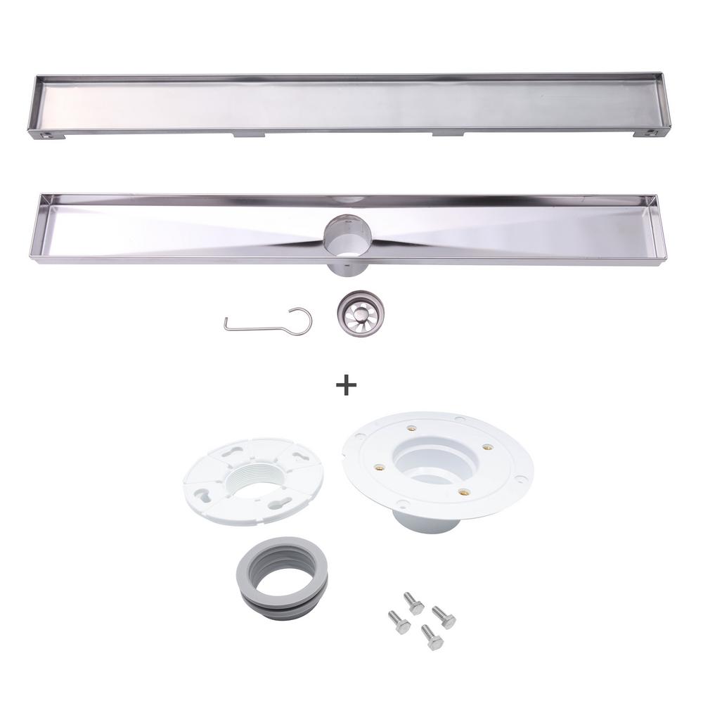 BOANN 36 in. Stainless Steel Linear Shower Drain Modern Tile Insert