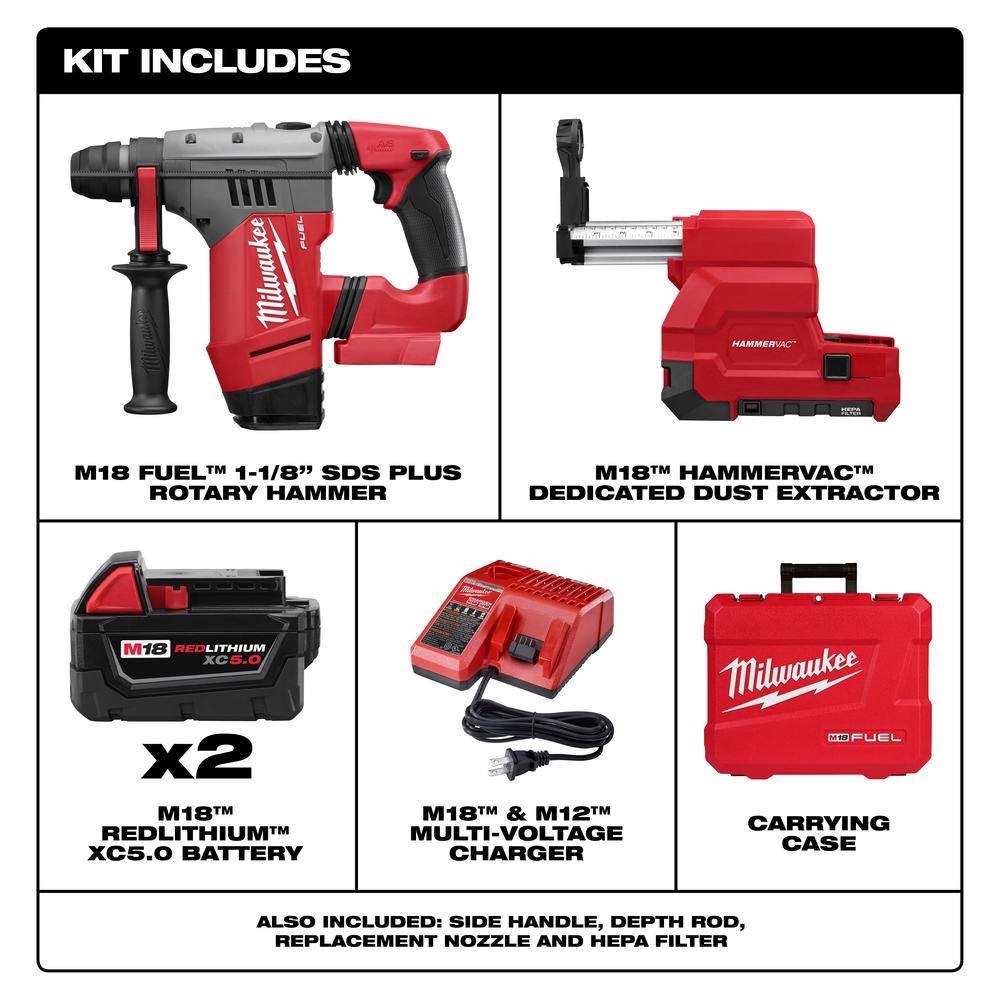 Milwaukee M18BH-0 18 V M18 Rotary Compact Sds Perceuse à Percussion 4Ah Batterie M18B4