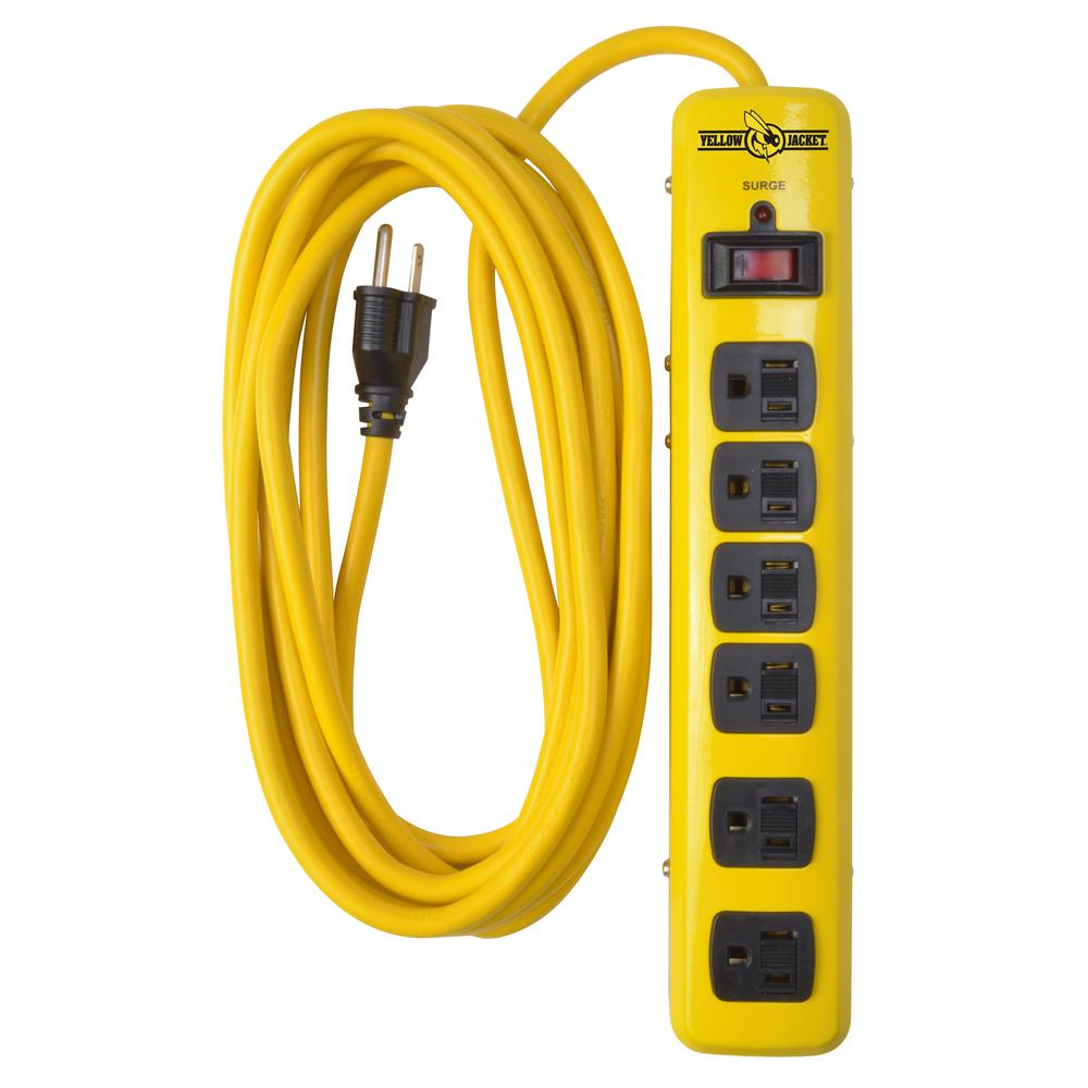 Yellow Jacket 15 Ft 6 1 440 Joule Surge Protector Power 6 1 440 Joule Surge Protector Power Strip