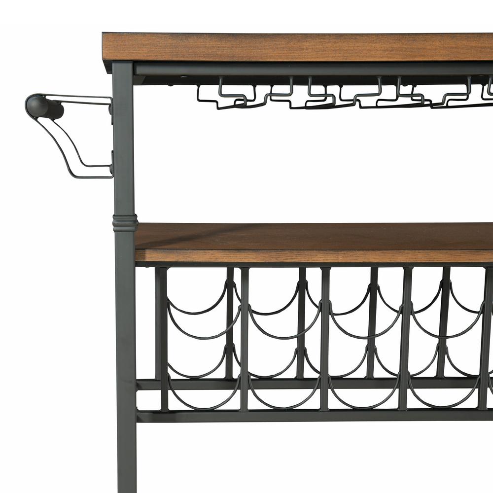 Linon Wood and Metal Wine Rack with Wheels