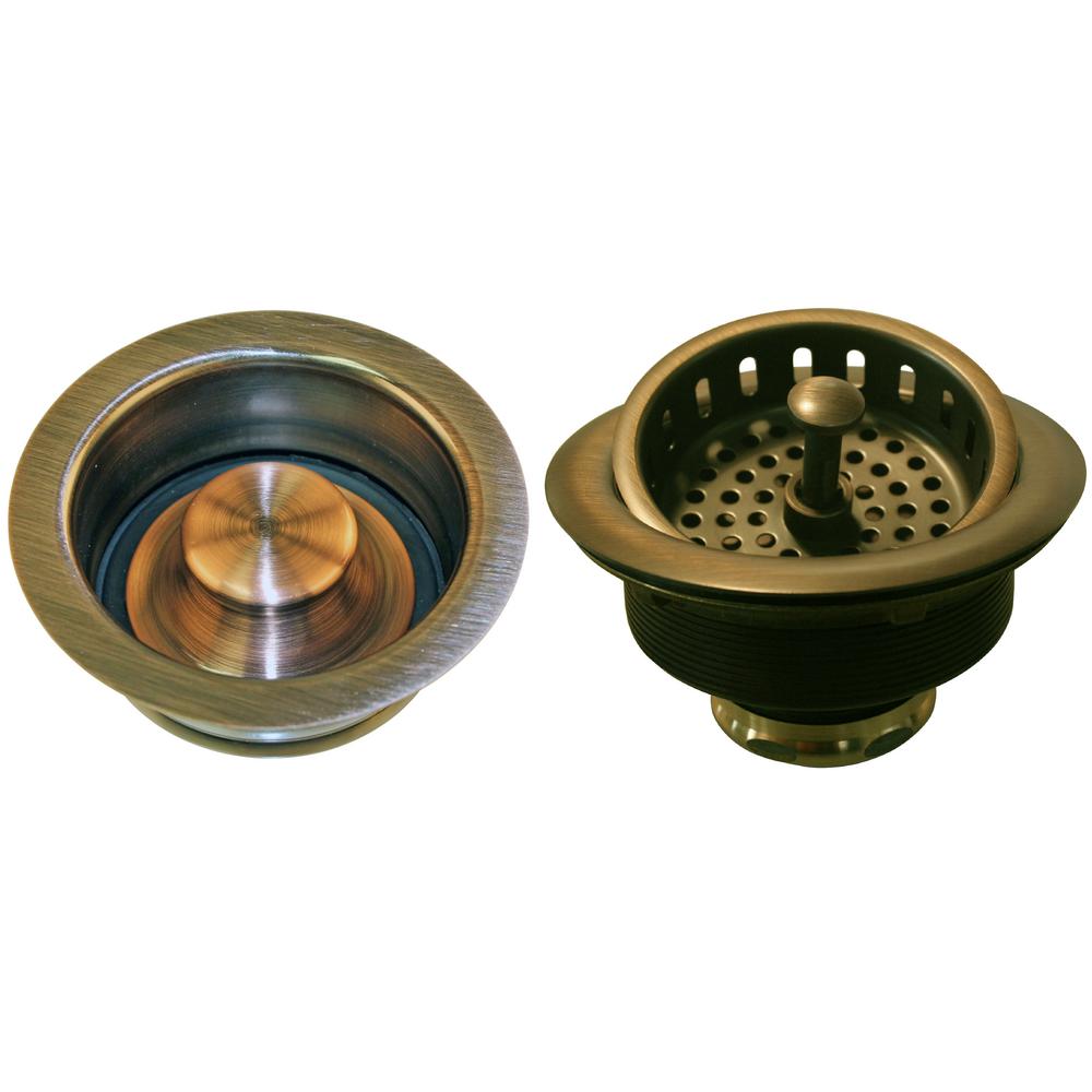 Westbrass 31/2 in. Post Style Large Kitchen Basket Strainer with