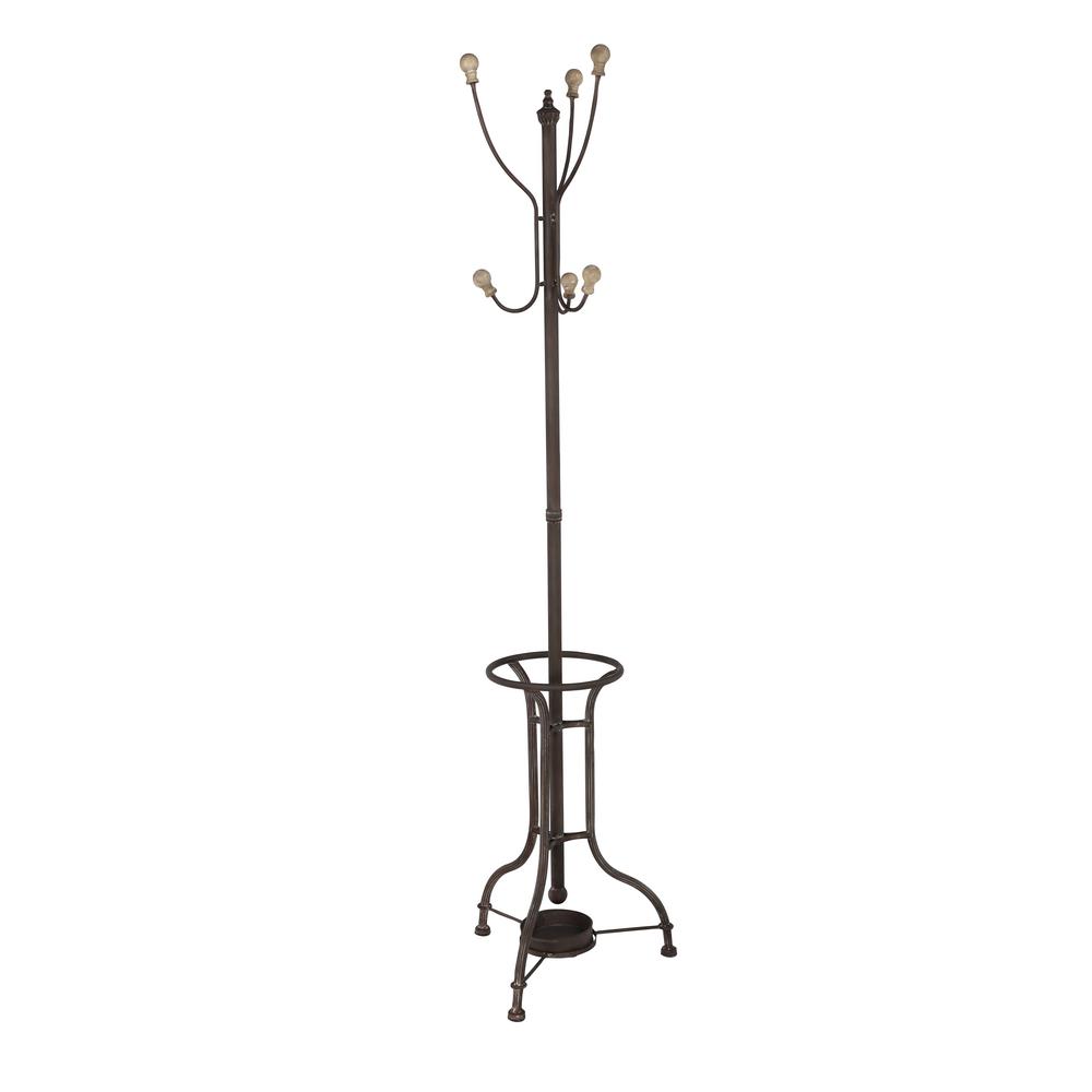 Litton Lane Black Metal Freestanding Coat Rack With Litton Lane Black Metal Freestanding Coat Rack With Finial And Natural Wood Pegs