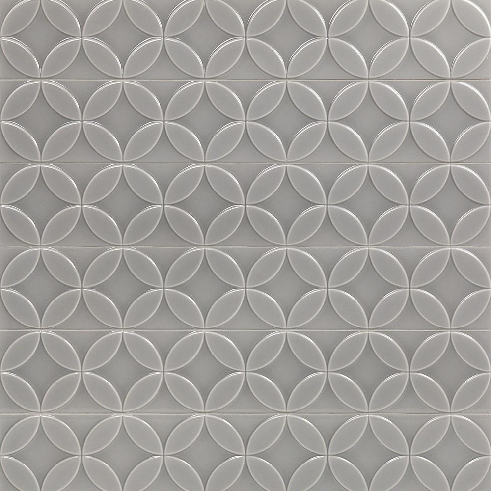 Ivy Hill Tile Cavanaugh Deco Gray 4 in. x 24 in. x 10mm Polished