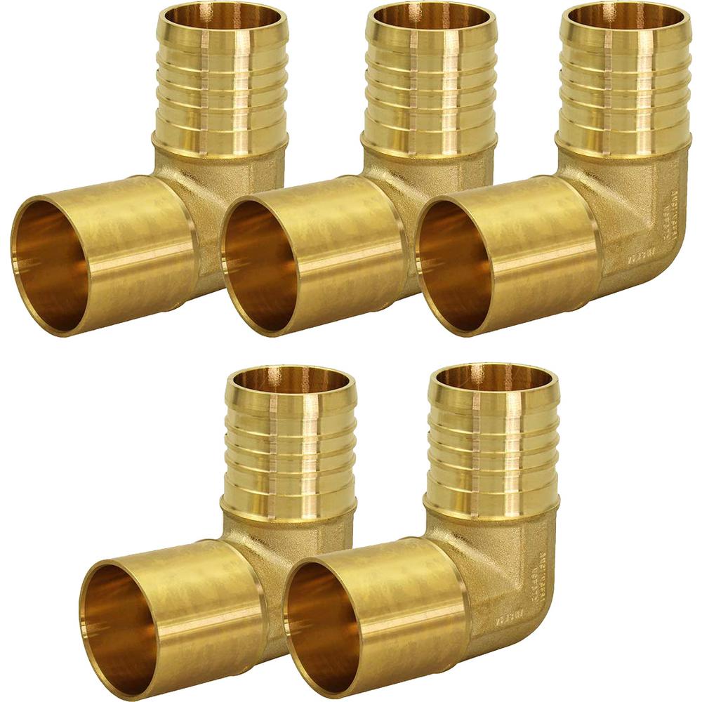 The Plumber's Choice 5/8 In. Brass Male Sweat X 3/4 In. Pex Barb 90 ...