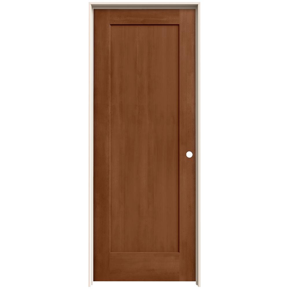 JELDWEN 28 in. x 80 in. Madison Hazelnut Stain LeftHand Solid Core